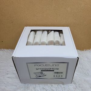 FOCUSLINE 30 Pack Pre Rolled Silver Plastic Silverware